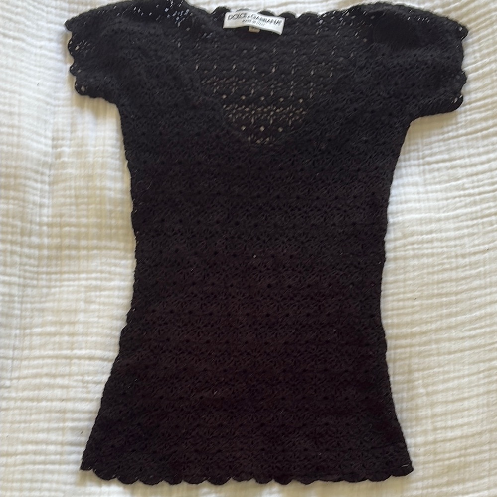 Vintage Dolce & Gabbana crochet short sleeve top
